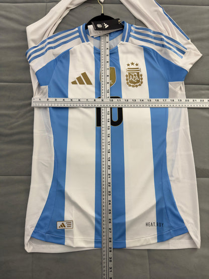 Messi #10 Mens MEDIUM Adidas Argentina Authentic Long Sleeve Home Jersey